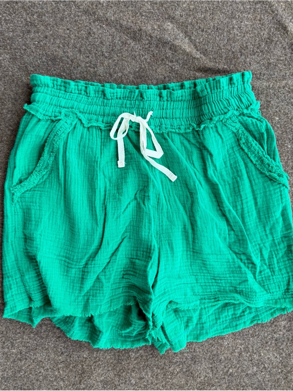 Zenana Outfitters Teal-Green Gauze High-Waist Shorts